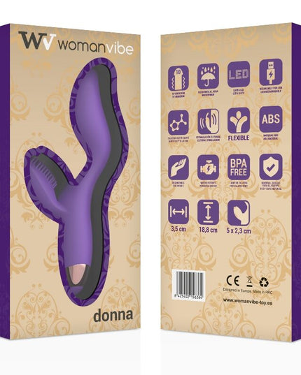 WOMANVIBE - VIBRATEUR DOUBLOE MOTEUR EN SILICONE