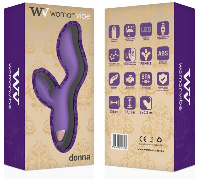 WOMANVIBE - VIBRATEUR DOUBLOE MOTEUR EN SILICONE